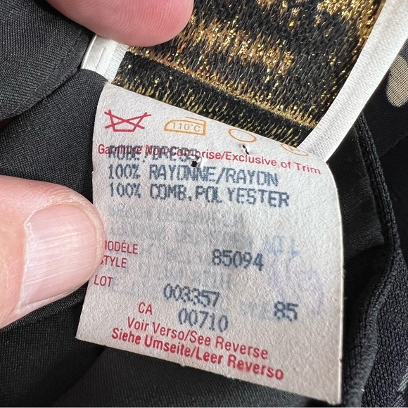 Joseph Ribkoff Black & Navy Floral Dress Sz 10 - Picture 8 of 9